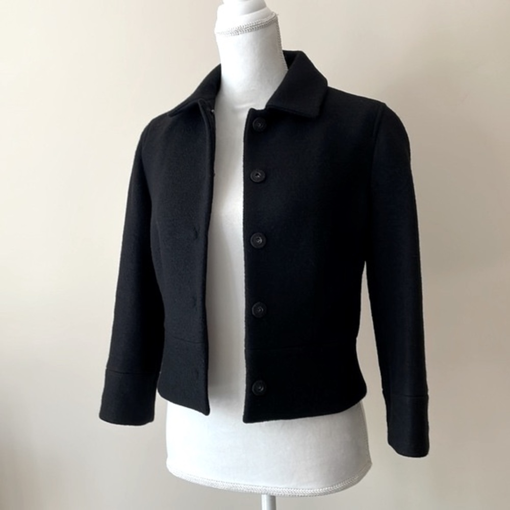 Club Monaco Black Wool Cropped Jacket - Picture 2 of 13